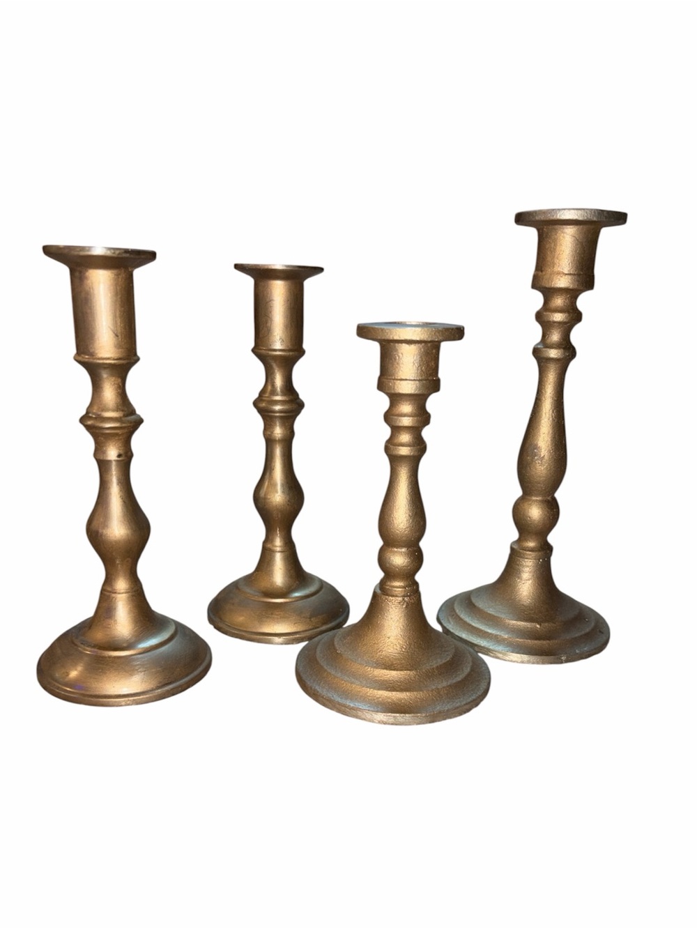 Pewter / sliver Metal Candlestick Holders Set of 4 - Classic Home Accents